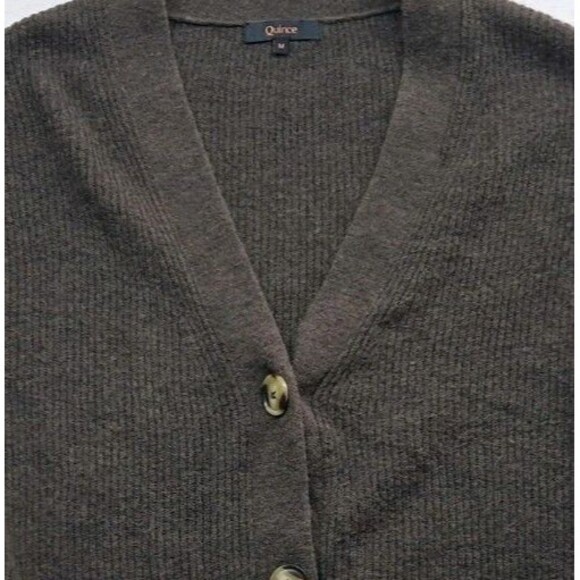 Quince Dark Brown Women's Cardigan Sweater - Picture 2 of 8
